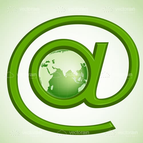 “At” Icon with Earth Globe